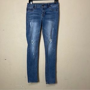 Maurices Womens Denim Jeans Skinny Mid Rise Distressed Stretch Size M Rregular‎